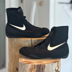 Nike Machomai Mid Boxing Shoes Black White Size 7.5 Men